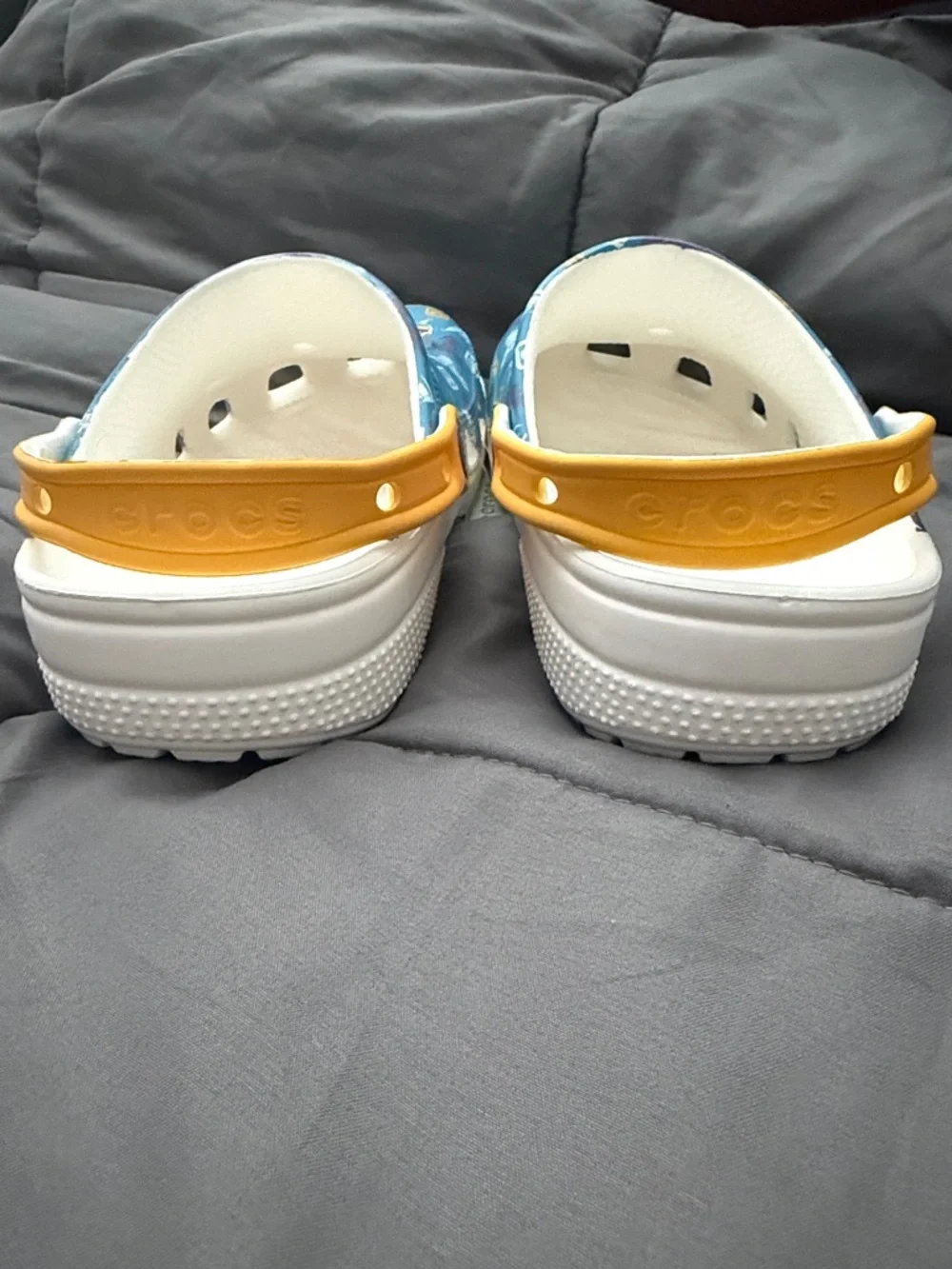 Disney Teal Cinderella Castle Print Sandal Crocs Clogs women 8 men 6 NEW HTF - Picture 6 of 8